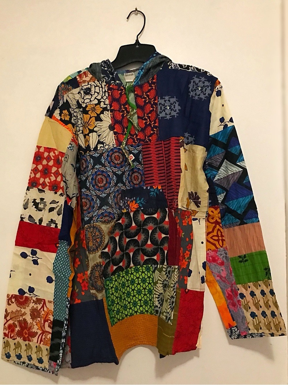 Multicolor Patchwork Hooded Men's Sweater